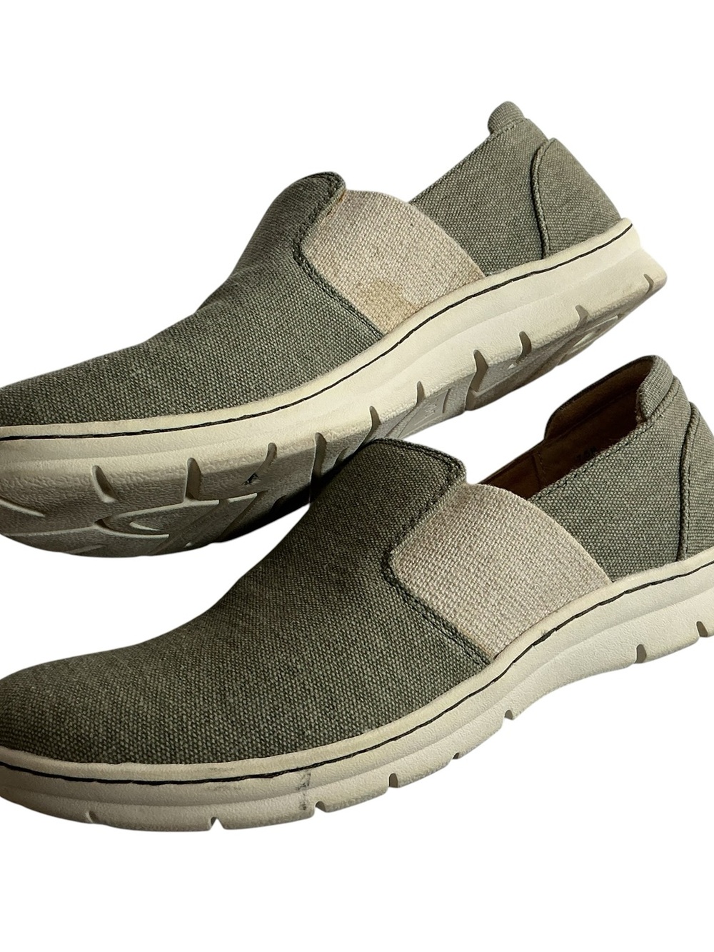 b.ø.c. Born Seaham Women's Size 7.5 M Olive Green Canvas Slip On Loafers - Picture 4 of 8